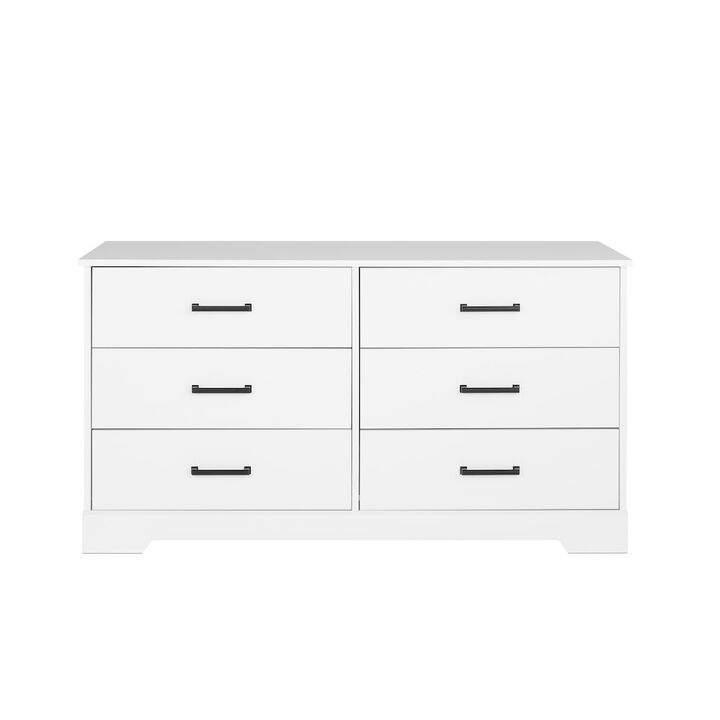 Prepac Dresser, White Dresser for Bedroom, Chest of Drawers with 6 Drawers