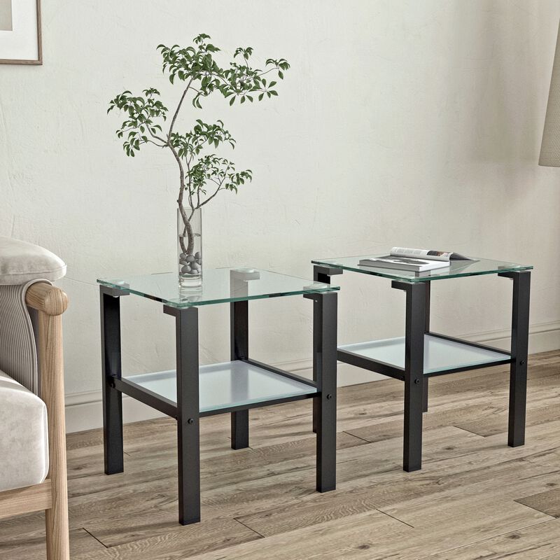 Small Round Glass Tea Table & Bedroom Corner Side Table