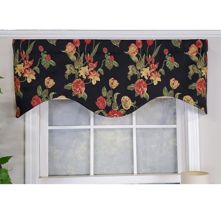 RLF Home Luxurious Modern Design Classic Garland Regal Style Window Valance 50" x 17" Gold