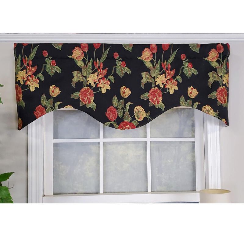 RLF Home Luxurious Modern Design Classic Garland Regal Style Window Valance 50" x 17" Gold