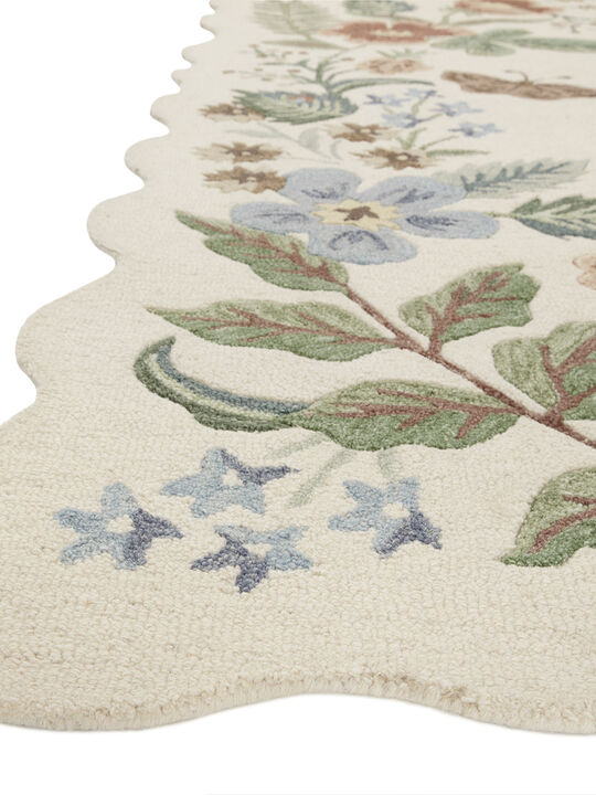 Silhouette SIH-02 Cream 18" x 18" Sample Rug by Rifle Paper Co.