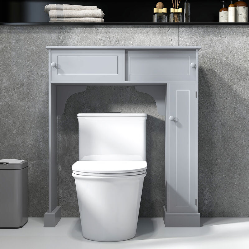 Bathroom Over-The-Toilet Storage Cabinet Shelf Freestanding Spacesaver
