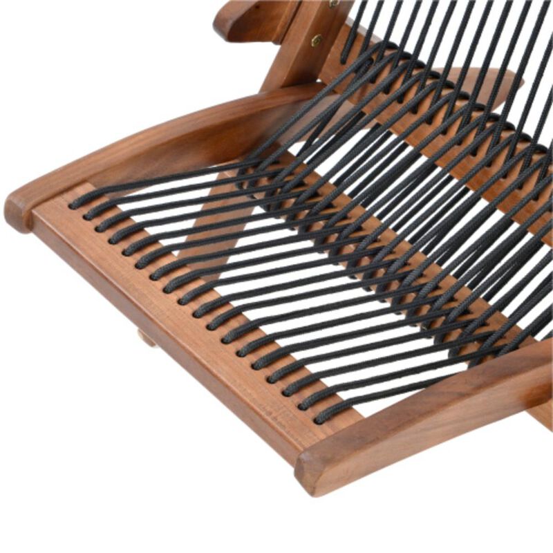 Easy Folding Roping Wood Chair For Indoor And Outdoor