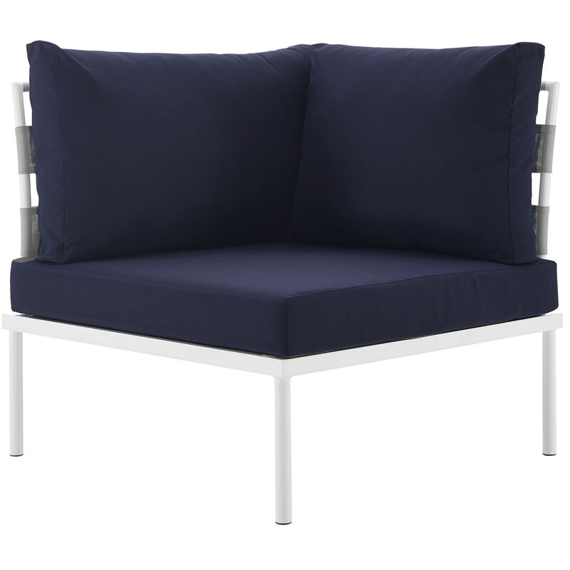 Modway - Harmony Outdoor Patio Aluminum Corner Sofa White White
