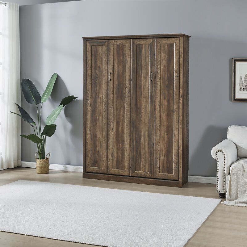 Merax Retro Style Murphy Bed  Wall Cabinet