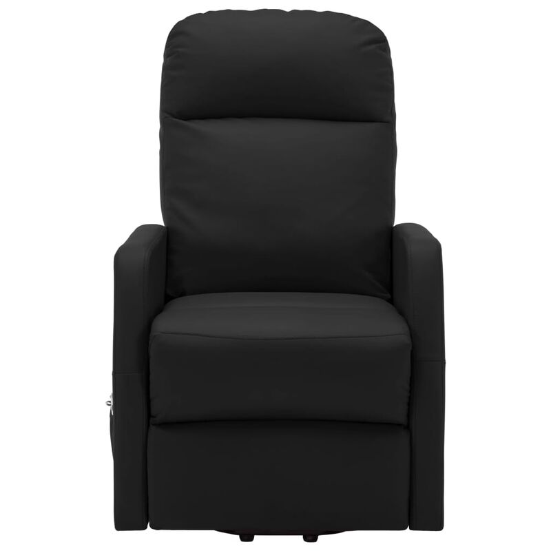 Power Lift Massage Recliner Black Faux Leather