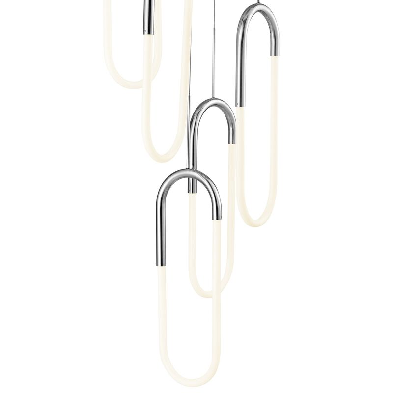 Five Clips Chandelier Chrome Silicone Integrated LED Dimmable