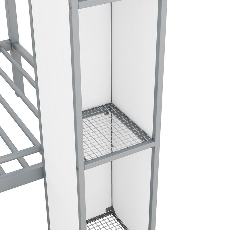 Merax Castle-shaped Bunk Bed with Wardrobe