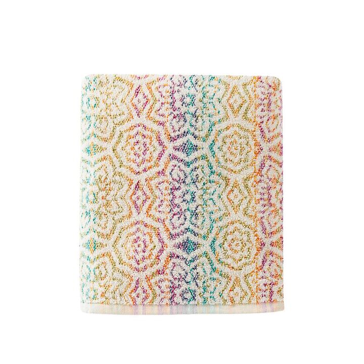 SKL Home Saturday Knight Ltd Rhapsody Bold Colors And An Intricate Pattern Reversible Bath Towel 27x50", Multi