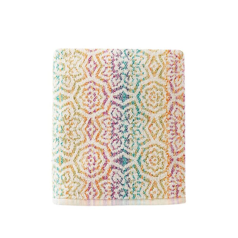 SKL Home Saturday Knight Ltd Rhapsody Bold Colors And An Intricate Pattern Reversible Bath Towel 27x50", Multi