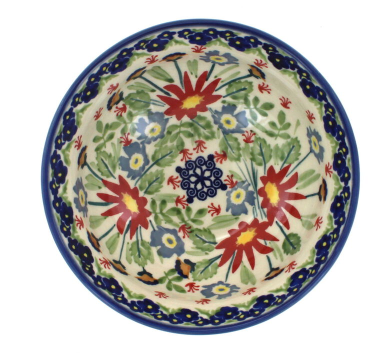 Blue Rose Polish Pottery Periwinkle Dessert Bowl