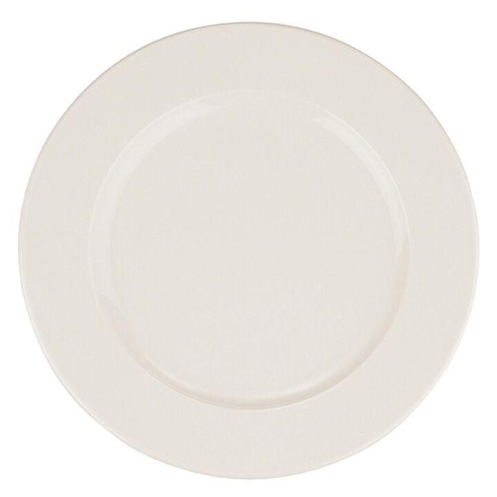 Banquet dia.10.75" Round Warm White Porcelain Plate (Set of 4)