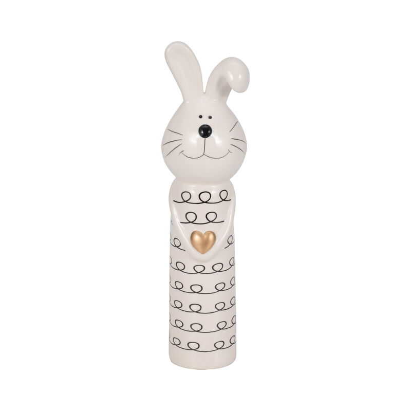 Squiggly Bunny Gold Heart