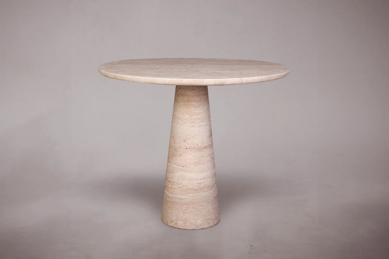 Travertine Round Dining Table 43.3"