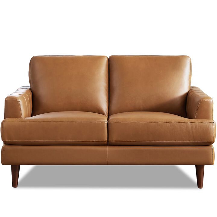 Cassia Top Grain Leather Loveseat