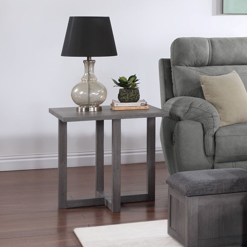 Moseberg Distressed gray End Table(D0102H57LP8)