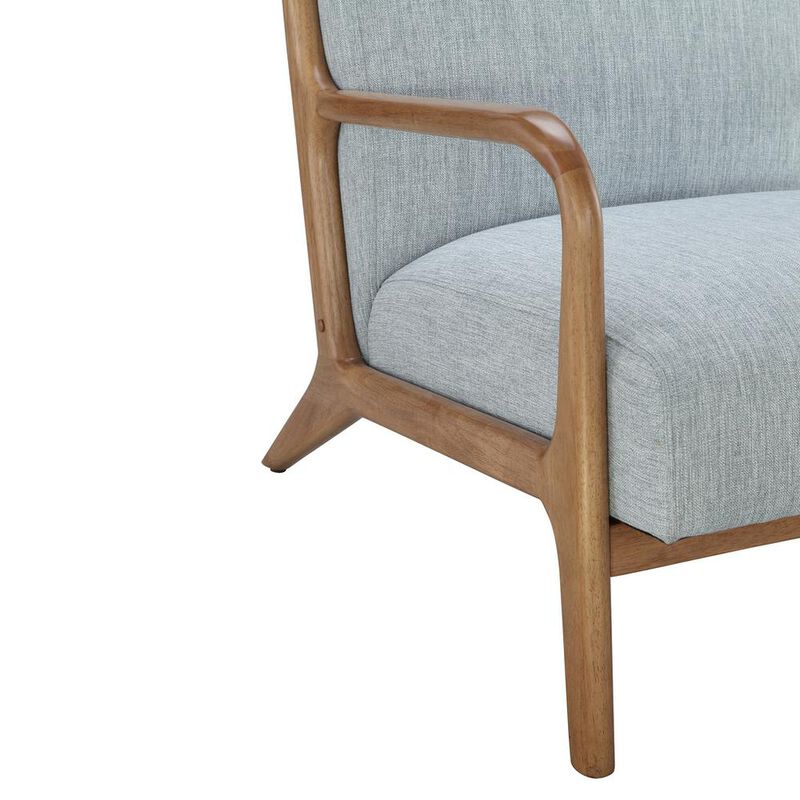 Starlight Canyon Home Blue Accent Chair with Rubber Solid Wood Frame for Living Room and Bedroom