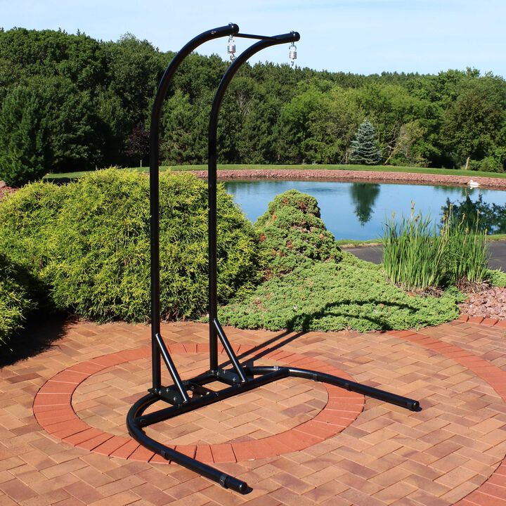 Sunnydaze U-Base Deluxe Powder-Coated Steel Hanging Chair Stand - 76 in