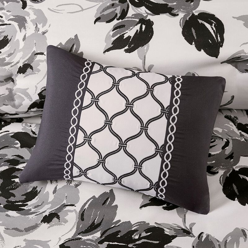 Gracie Mills Marshall Elegant Floral Print Microfiber Duvet Cover Set
