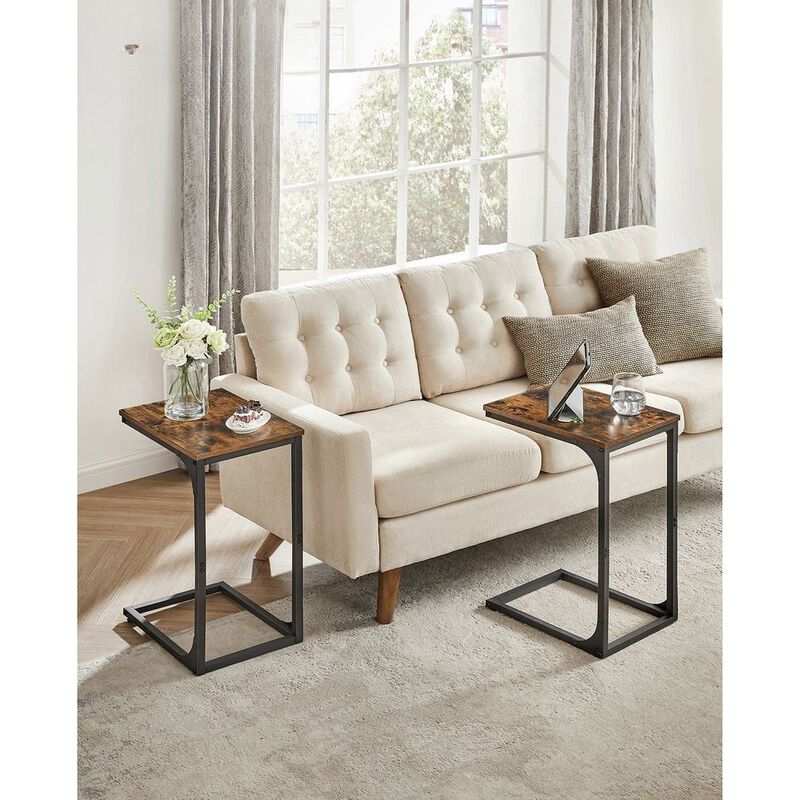 C-Shaped End Table Modern and Space-Saving Design for Easy Access (Set of 2)