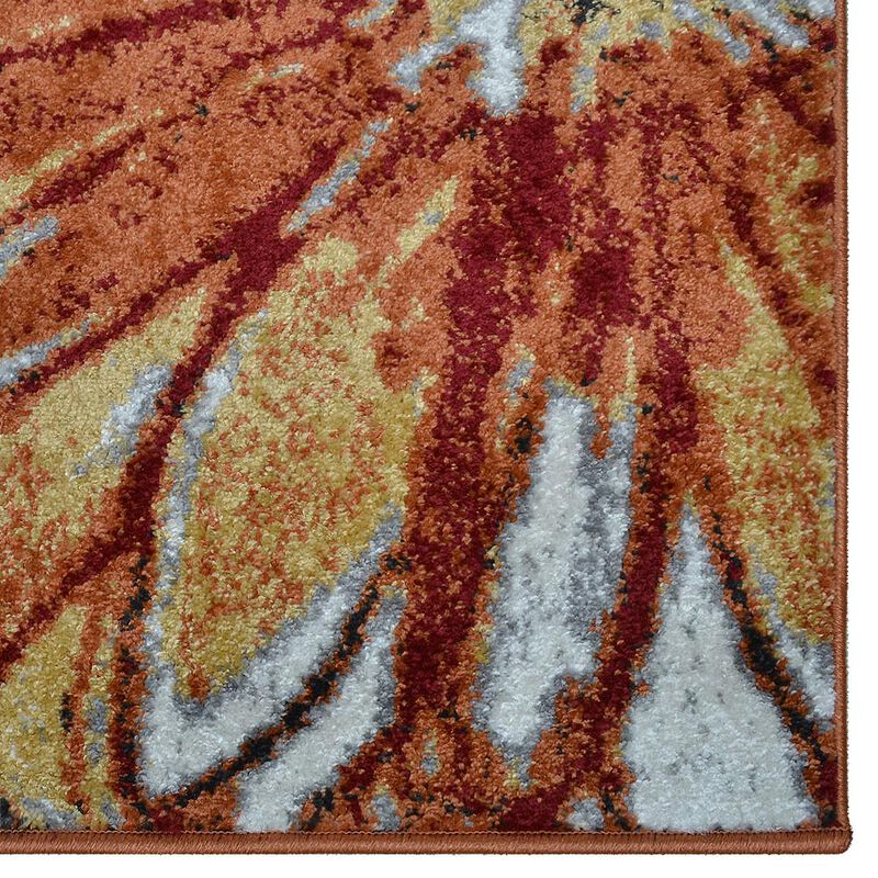 RUGSOTIC CARPETS MACHINE MADE HEATSET POLYPROPYLENE AREA RUGS  - 5'x8', Rectangle Shape, Beige Caramel Color, Floral Modern Design, Midium Pile Machine Made Area Rugs (M00030)
