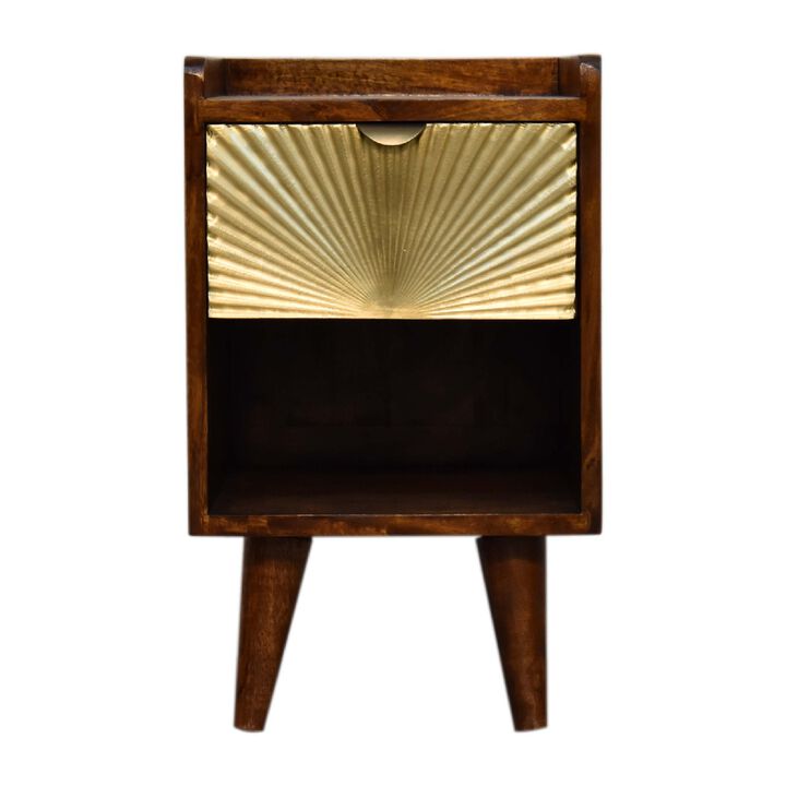 Artisan Furniture solid Wood Mini Manila Gold 1 Drawer Nightstand