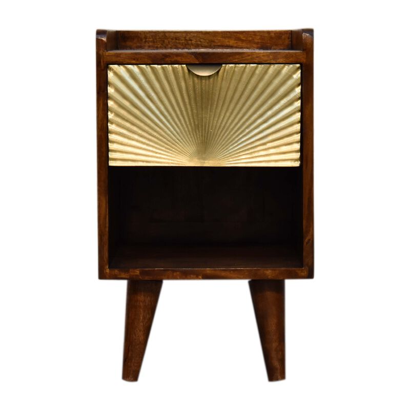 Artisan Furniture solid Wood Mini Manila Gold 1 Drawer Nightstand