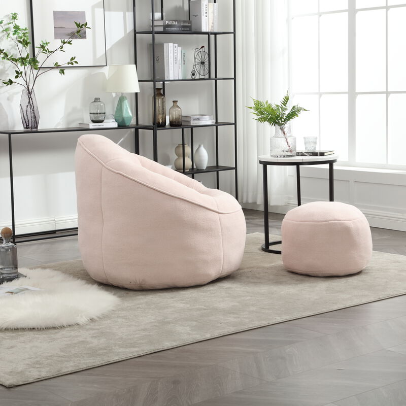 Merax Bean Bag Sofa Accent Chair with Footrest