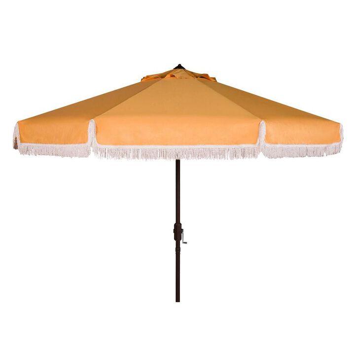 Belen Kox Mayfair Sunshine Fringe 9ft Crank Outdoor Push Button Tilt Umbrella, Belen Kox