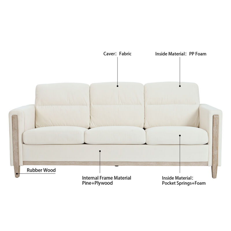 Durable Three-Seater Sofa with Soft Cushions