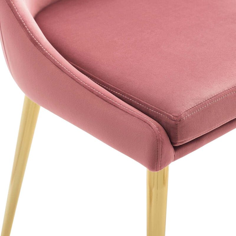 Modway Viscount Modern Accent Performance Velvet Dining Chair, Dusty Rose