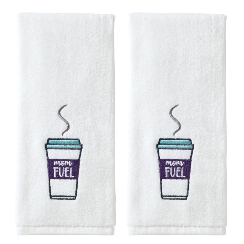 SKL Home Saturday Knight Ltd Mom Fuel Hand Towel - (2-Pack) - 16x25", White