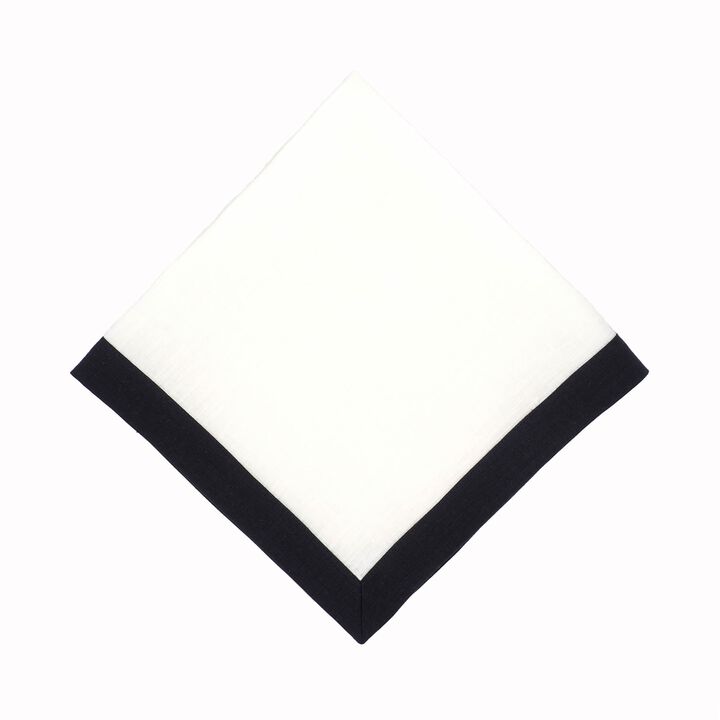 Linen Napkins With Black Borders, Set of 4