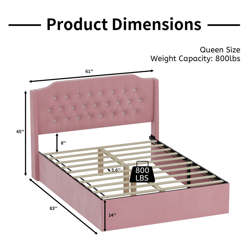 Merax Tufted Upholstered Platform Bed Frame with Headboard