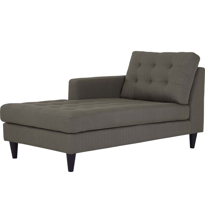 Modway Empress Mid-Century Modern Upholstered Fabric Corner Sofa In Oatmeal