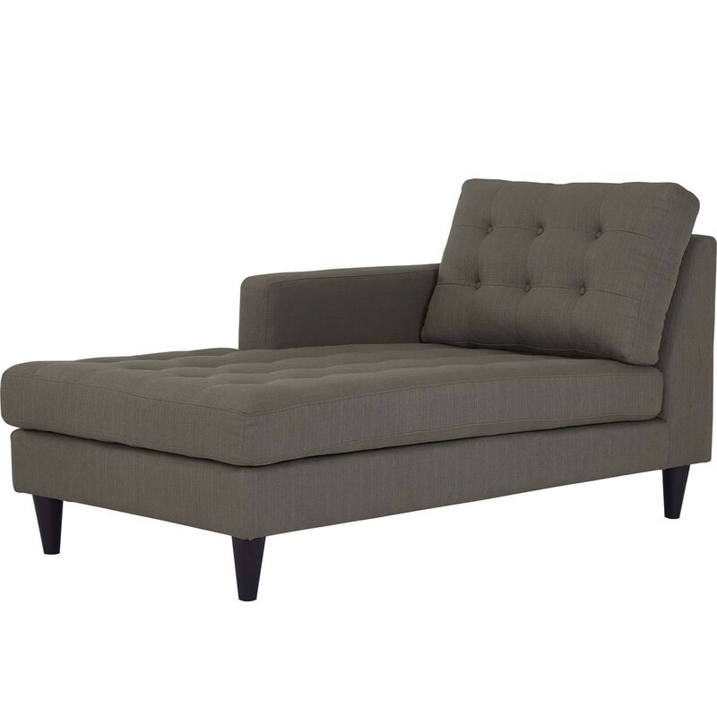 Modway Empress Mid-Century Modern Upholstered Fabric Corner Sofa In Oatmeal