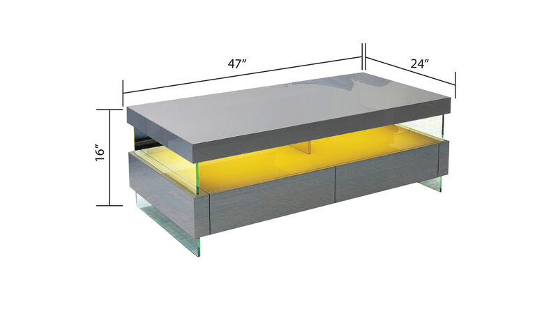 Gray LED coffee table with modern style