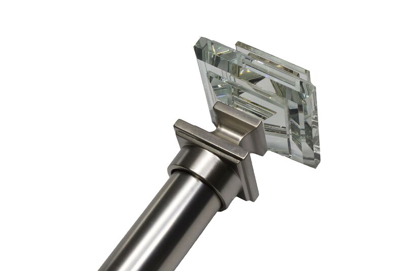 Linen Avenue Glass Square Double Window Curtain Rod Set