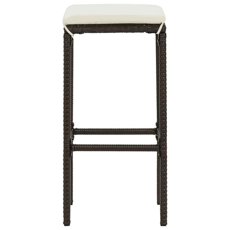 vidaXL 5 Piece Garden Bar Set with Cushions Poly Rattan Brown