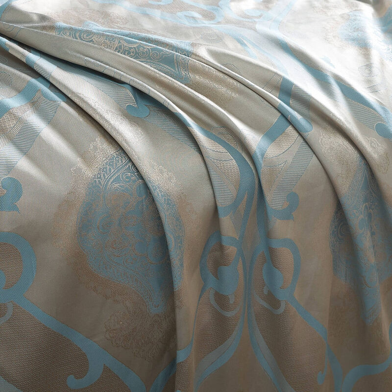 Dolce Mela Curtains Damask Jacquard Grommet Semi-Blackout