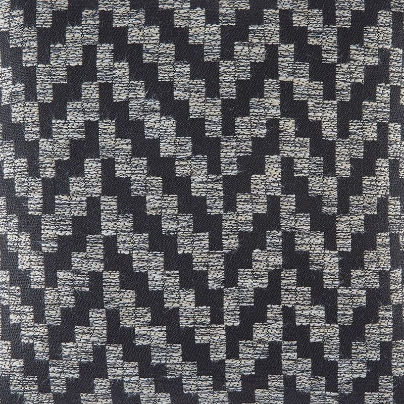 Loey Accent Pillow Set of 4, Indoor Outdoor Chevron, Black Gray Polyester -
