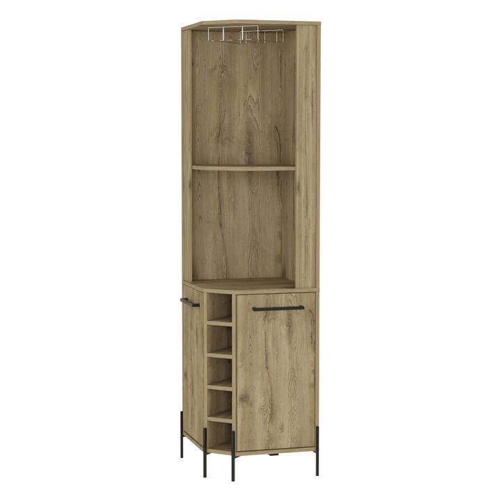 Sebago 5-Bottle 2-Shelf Bar Cabinet Macadamia