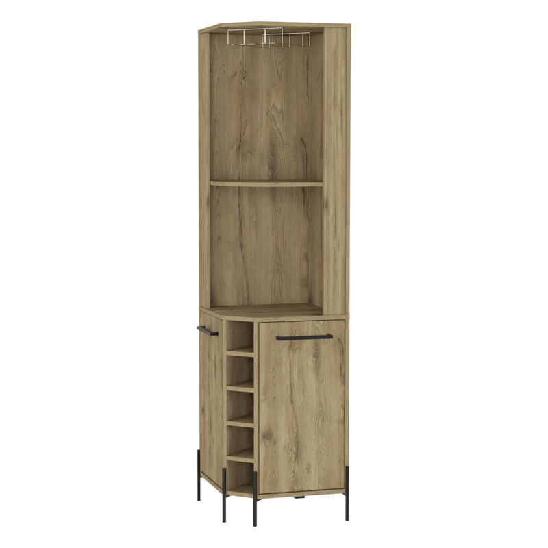 Sebago 5-Bottle 2-Shelf Bar Cabinet Macadamia