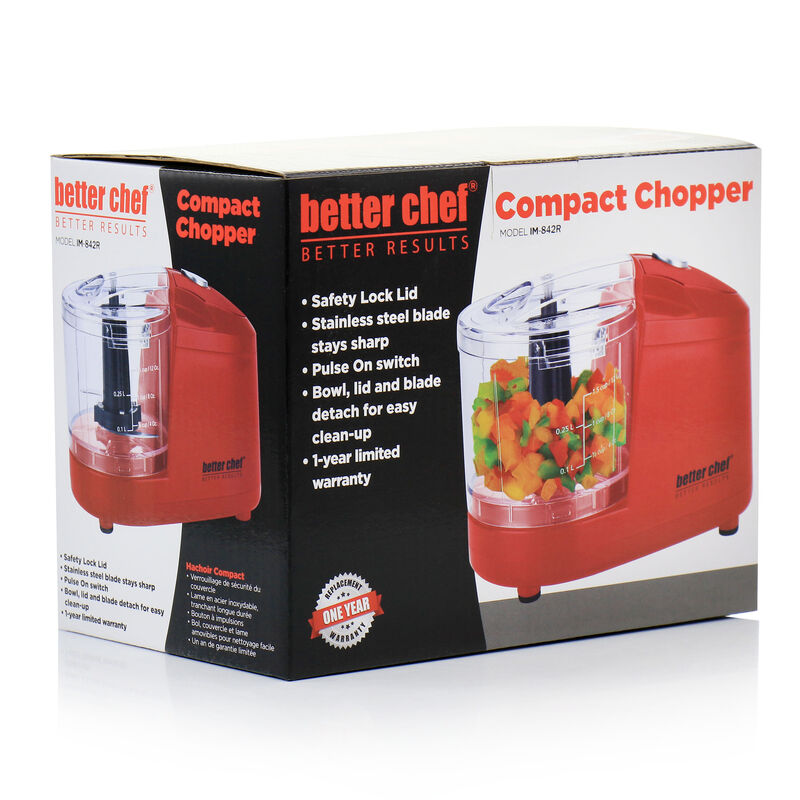 Better Chef Compact 12 Ounce Mini Chopper in Red