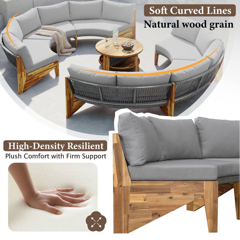 Merax  Modern Outdoor Seating Sofa Set with Table