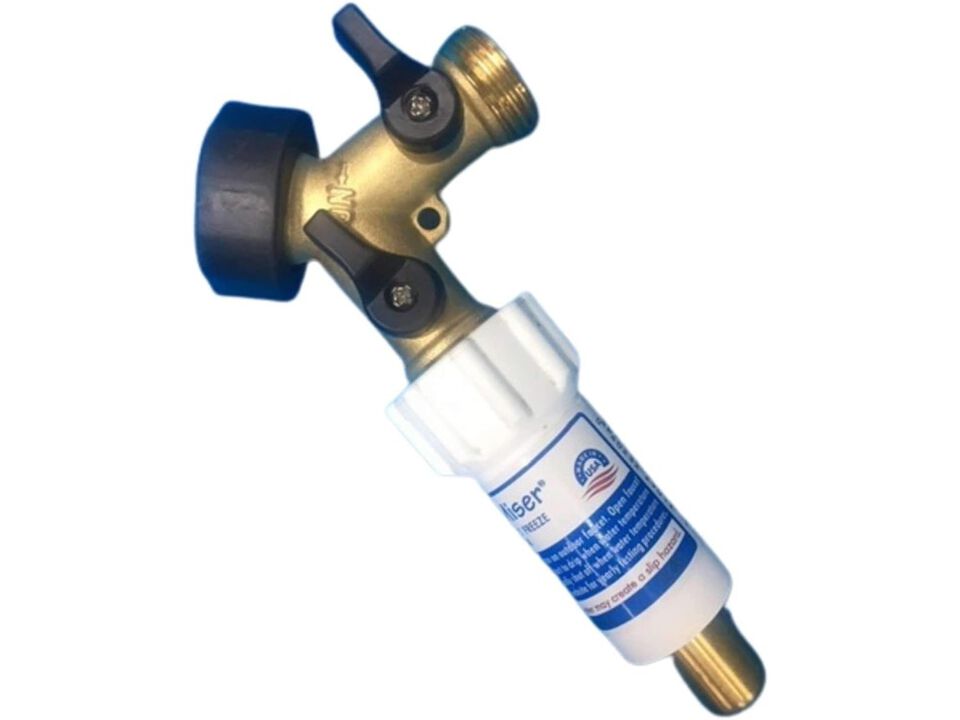 Blue Penguin Freeze Miser® & 2-Way Y Valve Shut-Off ¾ Inch Brass Hose Connector