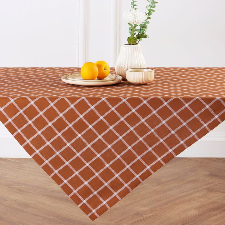 Solino Home 100% Pure Linen Table Throw 52 x 52 Inch | Windowpane