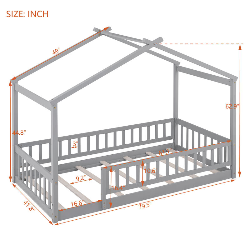 Merax Montessori Kids Bed  Modern Floor Bed