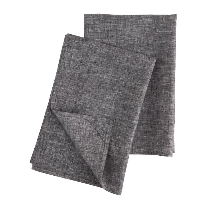 Solino Home 100% Pure Linen Kitchen Towels Set of 2 - 17 x 26 Inch | Athena