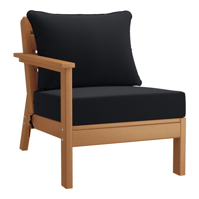 WestinTrends Outdoor Patio HDPE Sectional Sofa with Patio Cushions